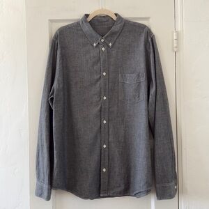 Everlane Men's Button-Down Chambray Shirt in Gray Size XL